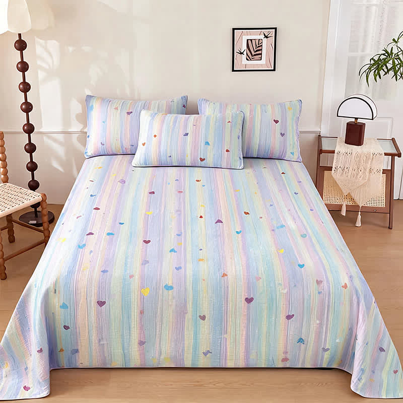 Ownkoti Pastel Rainbow Stripe Soft Bedding Set - Colorful - Bedding Set - King - image 0