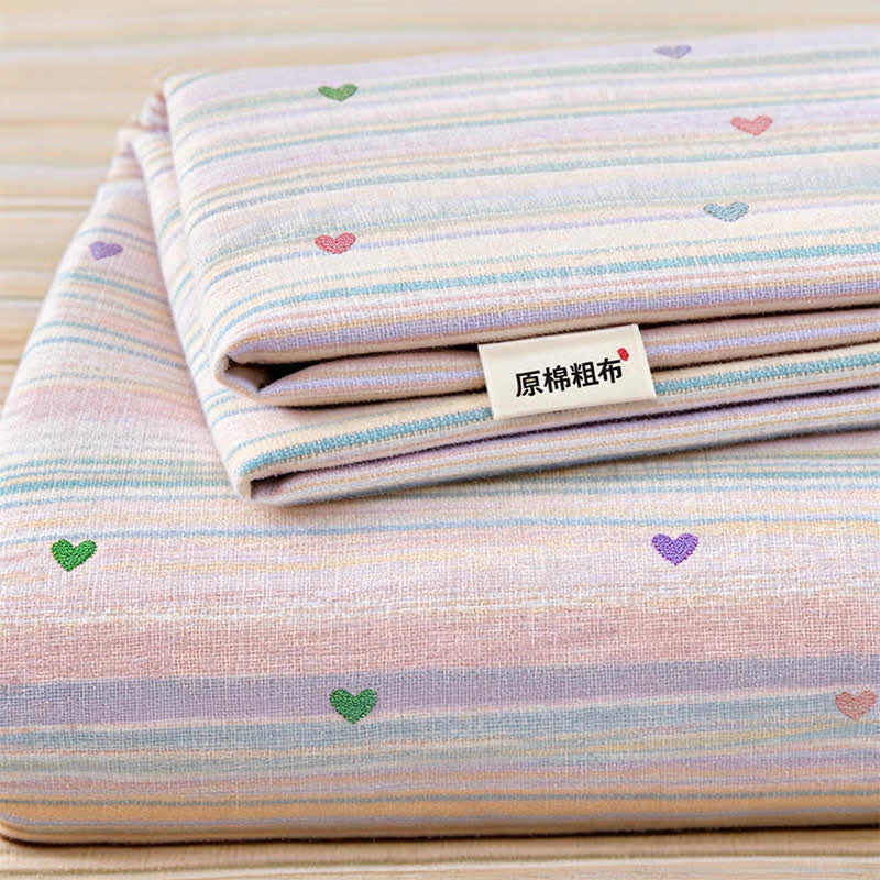 Ownkoti Pastel Rainbow Stripe Soft Bedding Set - image 2