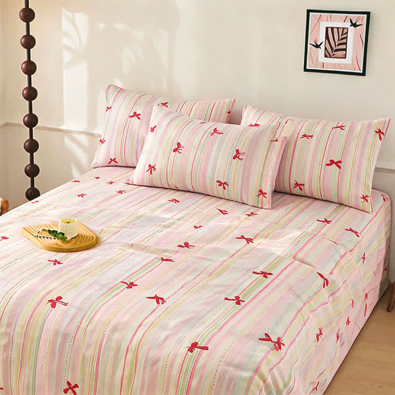 Ownkoti Sweet Blush Bow Jacquard Bedding Set  - image 1