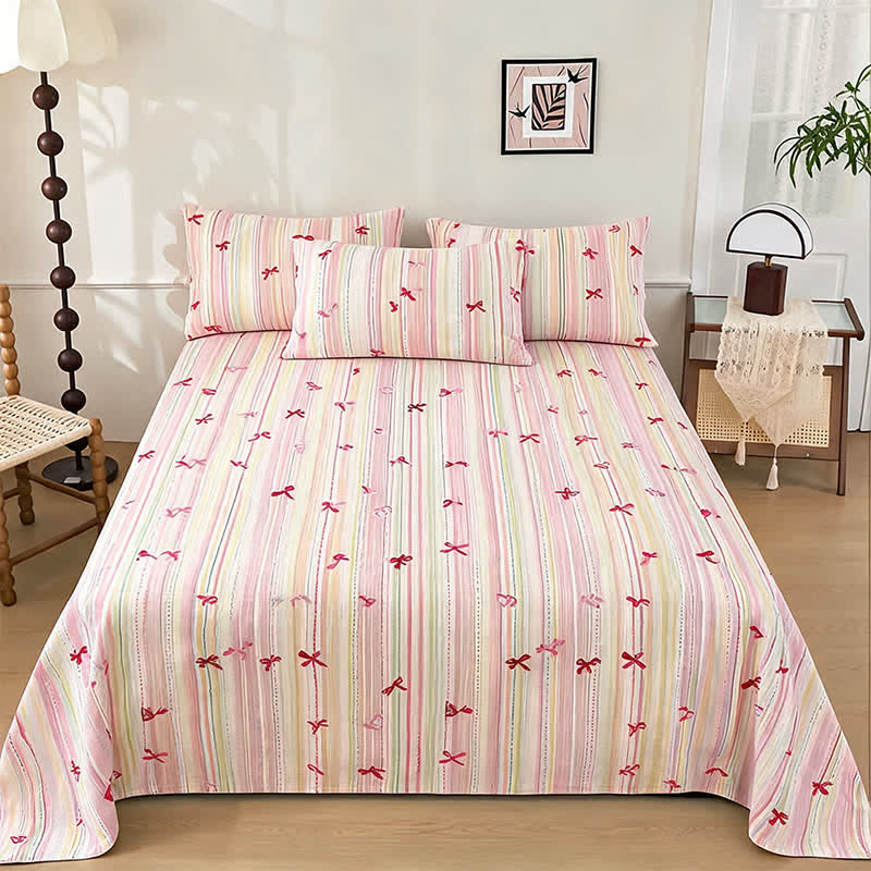 Ownkoti Sweet Blush Bow Jacquard Bedding Set  - Pink - Bedding Set - King - image 0
