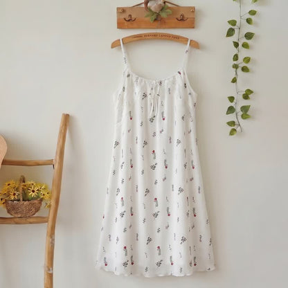 Ownkoti White Floral Sleeveless Lounge Slip Dress - White - L - image 0