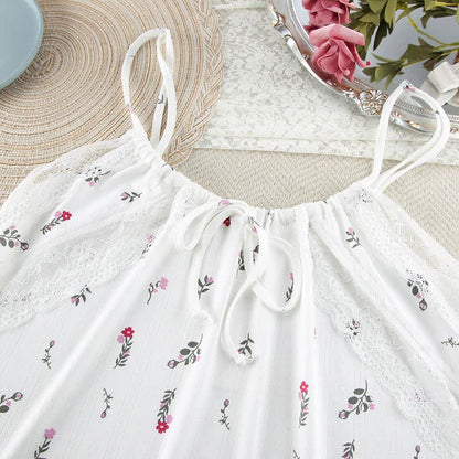 Ownkoti White Floral Sleeveless Lounge Slip Dress - image 4