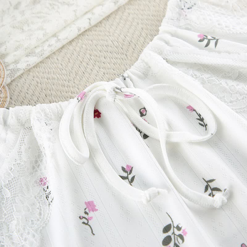 Ownkoti White Floral Sleeveless Lounge Slip Dress - image 5
