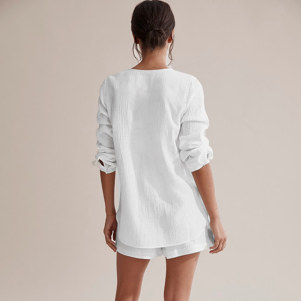 Ownkoti Long Sleeve Top & Shorts Pajama Set - image 4