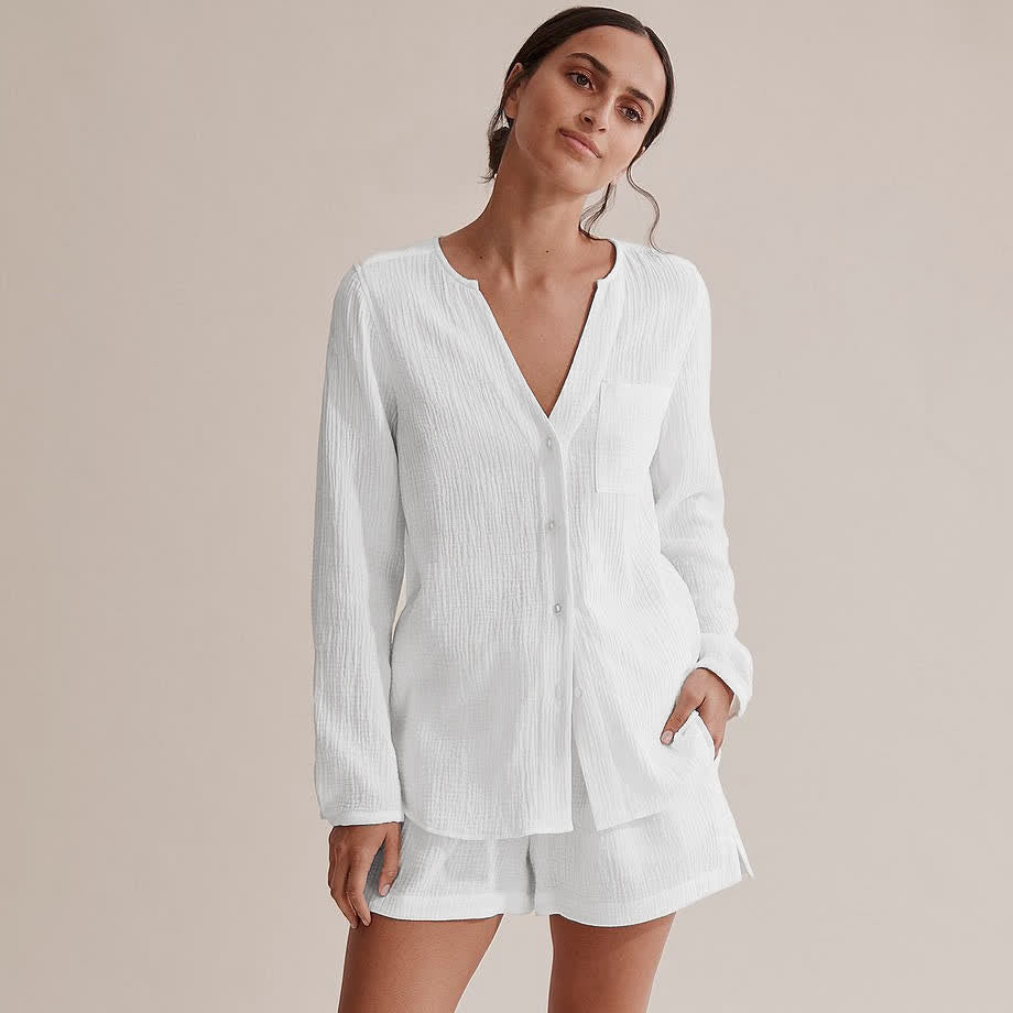 Ownkoti Long Sleeve Top & Shorts Pajama Set - image 3