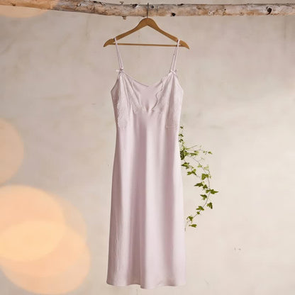 Ownkoti Cotton Lace Cami Slip Night Dress - Purple - XL - image 0