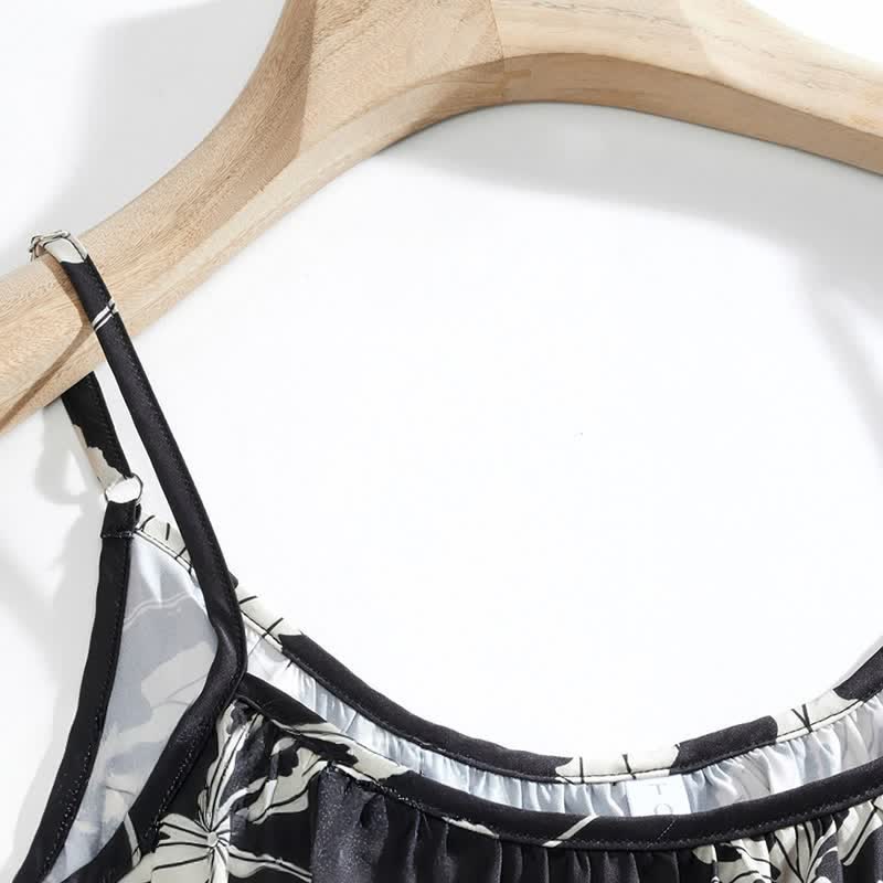 Ownkoti Black Floral Cami Shorts Pajama Set - image 8