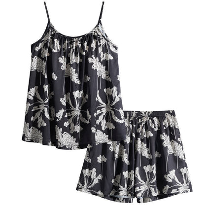 Ownkoti Black Floral Cami Shorts Pajama Set - image 6