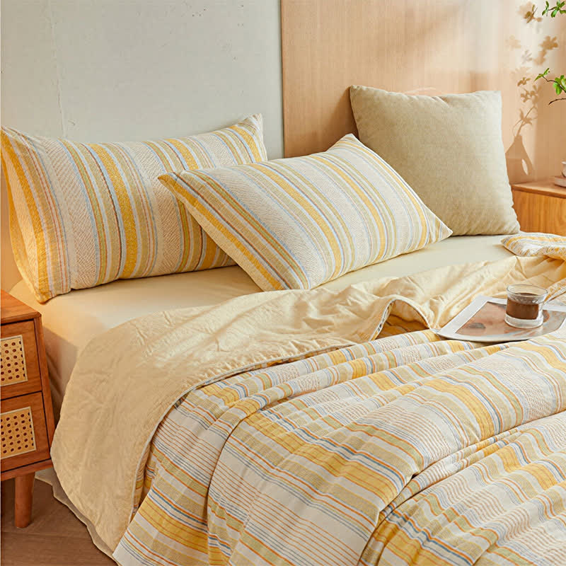 Ownkoti Soft Plaid Pure Summer Bedding Set - image 2