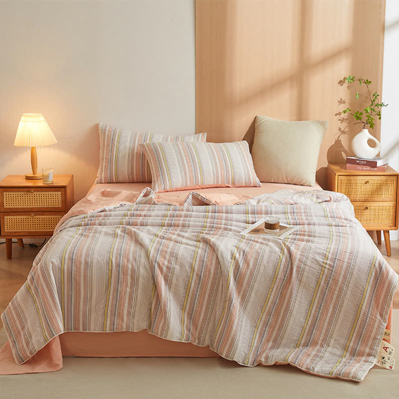 Ownkoti Soft Plaid Pure Summer Bedding Set - image 5
