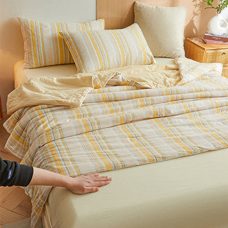 Ownkoti Soft Plaid Pure Summer Bedding Set - image 1