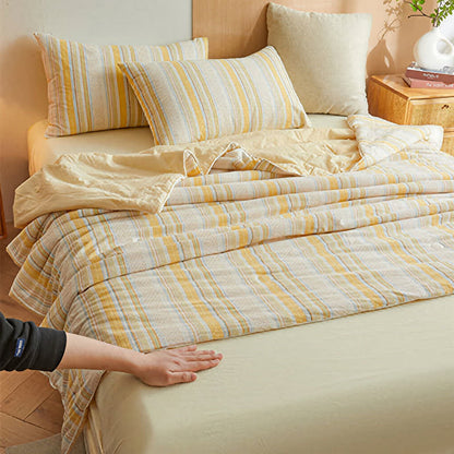 Ownkoti Soft Plaid Pure Summer Bedding Set - image 1
