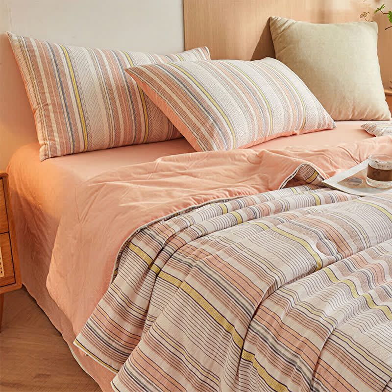 Ownkoti Soft Plaid Pure Summer Bedding Set - image 6
