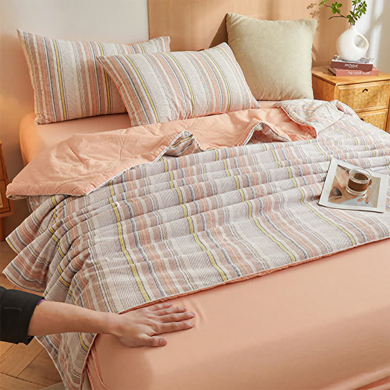 Ownkoti Soft Plaid Pure Summer Bedding Set - image 7