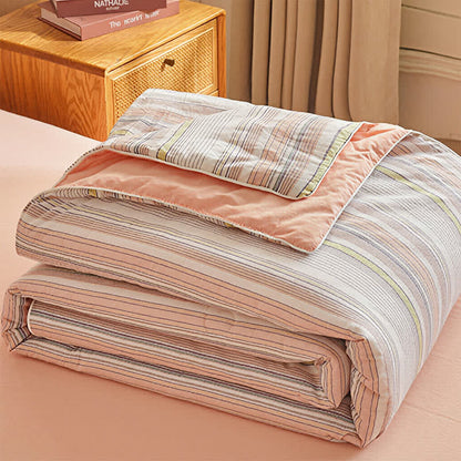 Ownkoti Soft Plaid Pure Summer Bedding Set - Pink - Queen - Bedding Set - image 4
