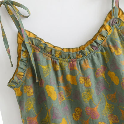 Ownkoti Ginkgo Leaf Cami Top & Pants Pajama Set - image 17