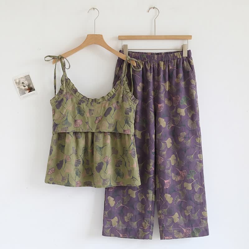 Ownkoti Ginkgo Cami Top & Pants Pajama Set - image 13