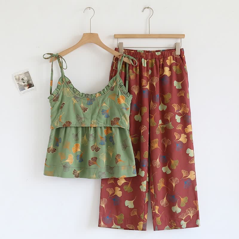 Ownkoti Ginkgo Cami Top & Pants Pajama Set - image 17