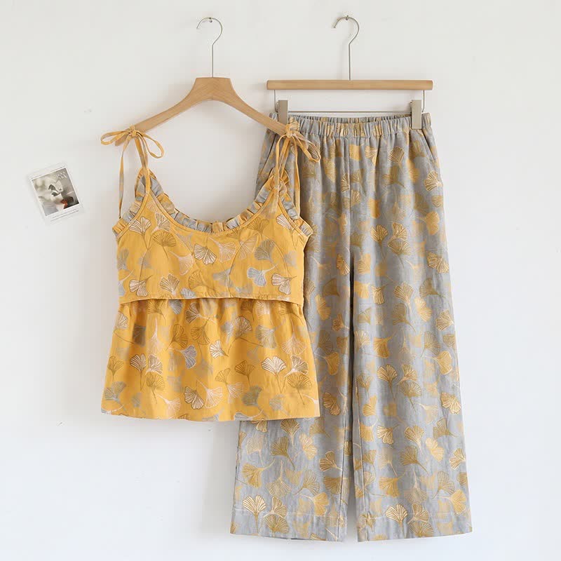 Ownkoti Ginkgo Cami Top & Pants Pajama Set - image 34