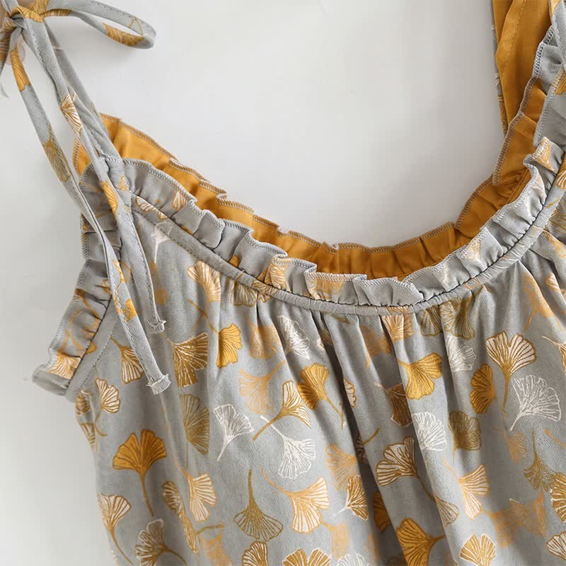 Ownkoti Ginkgo Leaf Cami Top & Pants Pajama Set - image 28