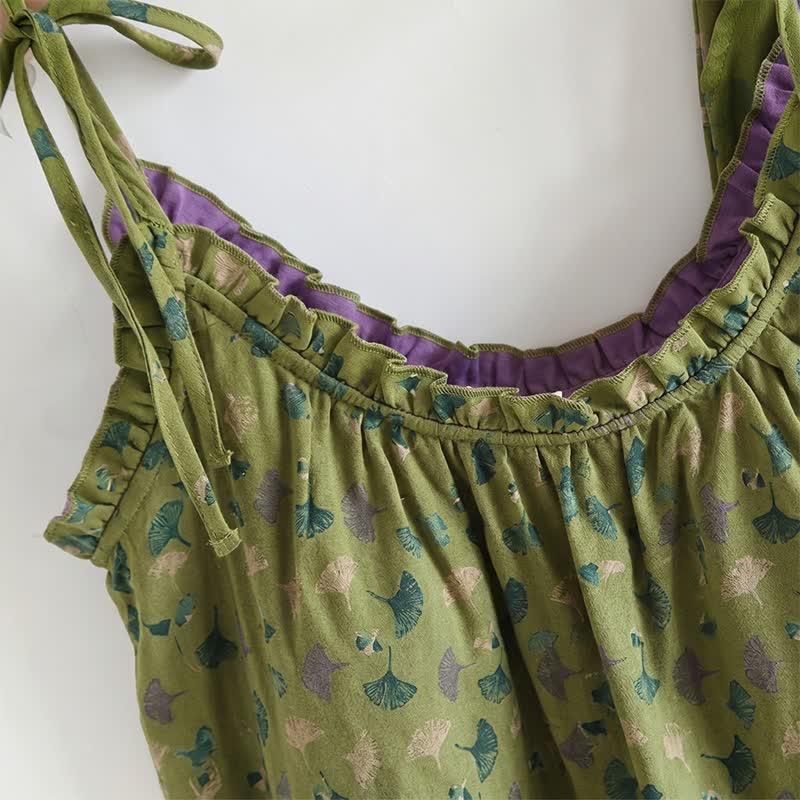 Ownkoti Ginkgo Biloba Leaf Cami Pajama Set - image 10