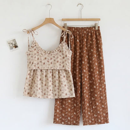 Ownkoti Ginkgo Biloba Leaf Cami Pajama Set - image 1
