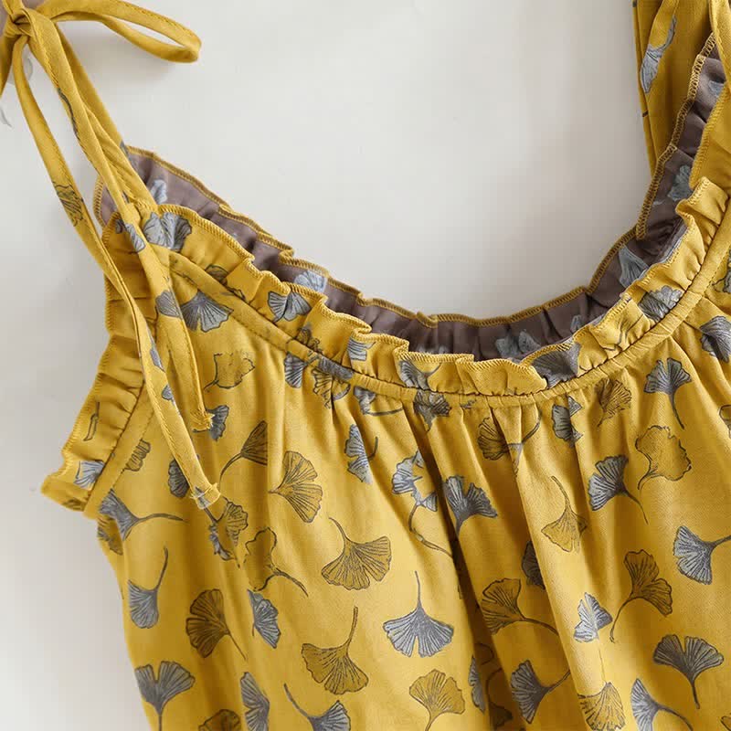 Ownkoti Ginkgo Biloba Leaf Cami Pajama Set - image 8