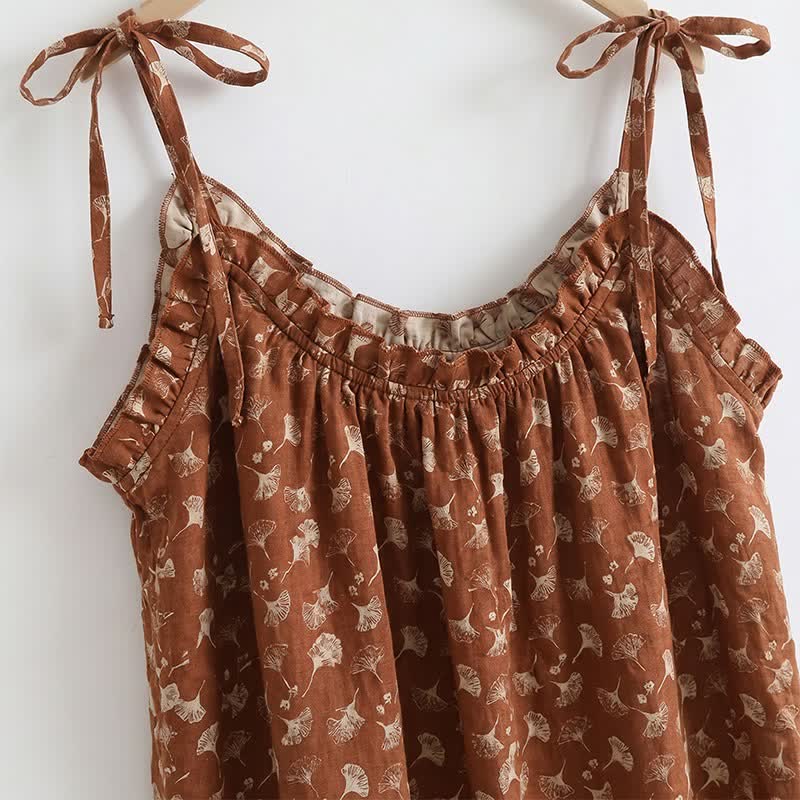 Ownkoti Ginkgo Biloba Leaf Cami Pajama Set - image 5