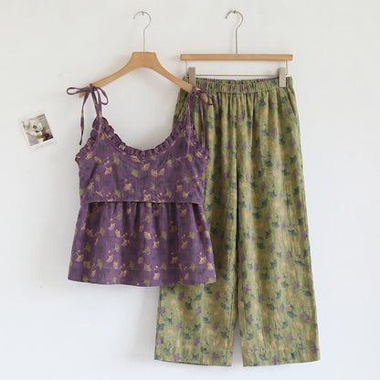 Ownkoti Ginkgo Biloba Leaf Cami Pajama Set - image 13