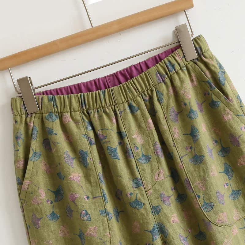 Ownkoti Ginkgo Biloba Leaf Cami Pajama Set - image 12