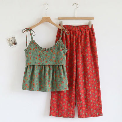 Ownkoti Ginkgo Biloba Leaf Cami Pajama Set - image 1