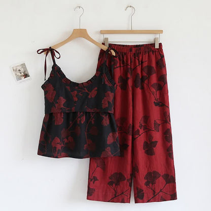 Ownkoti Elegant Ginkgo Cami Cotton Pajama Set - image 5