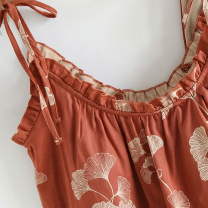 Ownkoti Elegant Ginkgo Cami Cotton Pajama Set - image 1