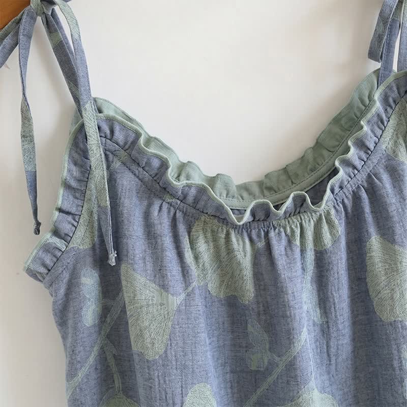 Ownkoti Ginkgo Leaf Cami Ruffled Pajama Set - image 2