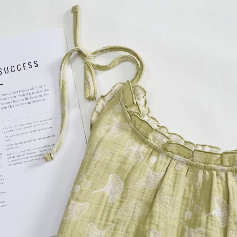 Ownkoti Fresh Ginkgo Leaf Cami Cotton Pajamas - image 5