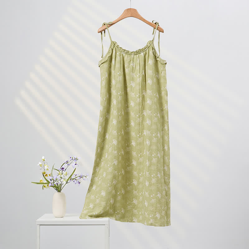 Ownkoti Fresh Ginkgo Cotton Cami Night Dress - image 3