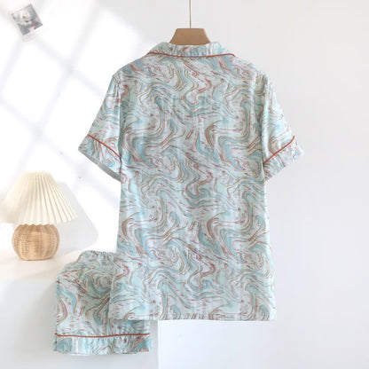 Ownkoti Abstract Print Cotton Gauze Lounge Set - image 4