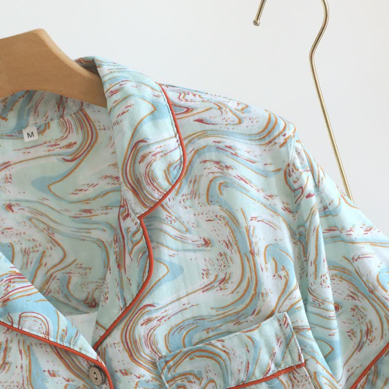 Ownkoti Abstract Print Cotton Gauze Lounge Set - image 7