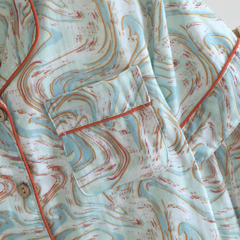 Ownkoti Abstract Print Cotton Gauze Lounge Set - image 8