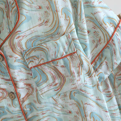 Ownkoti Abstract Print Cotton Gauze Lounge Set - image 8