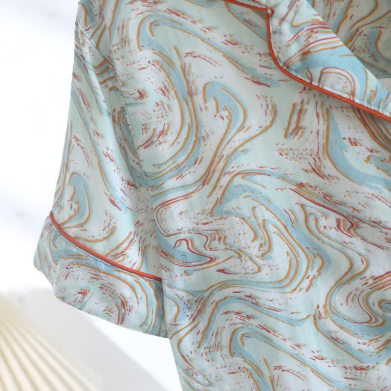Ownkoti Abstract Print Cotton Gauze Lounge Set - image 9