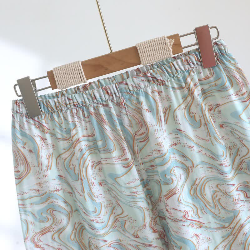 Ownkoti Abstract Print Cotton Gauze Lounge Set - image 12