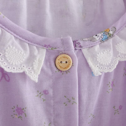 Ownkoti Purple Bunny & Floral Cotton Loungewear Set(3PCS) - image 6