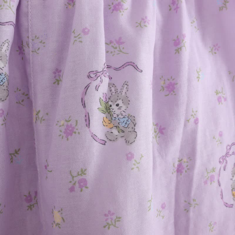 Ownkoti Purple Bunny & Floral Cotton Loungewear Set(3PCS) - image 11