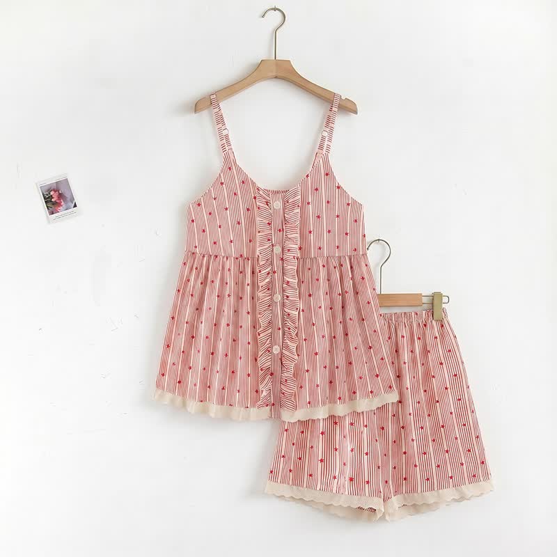 Ownkoti Stripe & Star Ruffle Cami Lounge Set - image 1