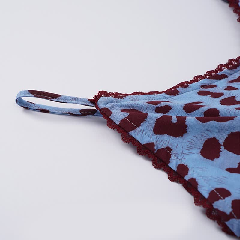 Ownkoti Blue Leopard Print Cami Loungewear Set - image 3