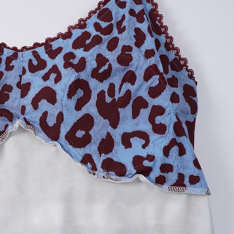 Ownkoti Blue Leopard Print Cami Loungewear Set - image 4