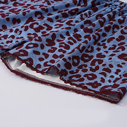 Ownkoti Blue Leopard Print Cami Loungewear Set - image 5