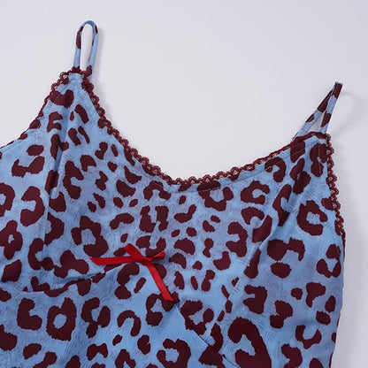 Ownkoti Blue Leopard Print Cami Loungewear Set - image 2