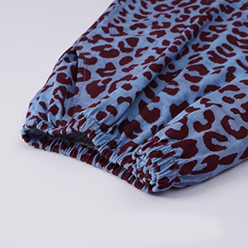 Ownkoti Blue Leopard Print Cami Loungewear Set - image 7